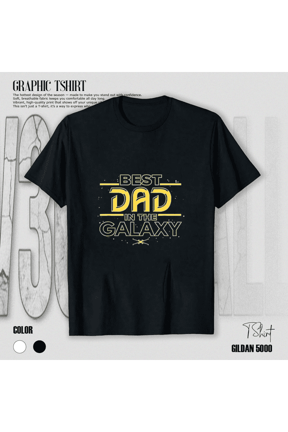 Best Dad In The Galaxy Birthday Fathers Day Cosmic Starry Space Unisex T-Shirt, up to size 5XL