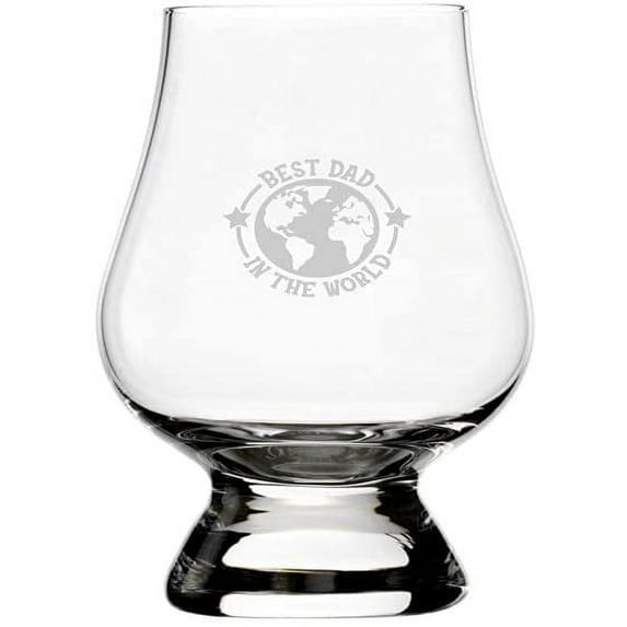 Best Dad In The World Father's Day Etched 2.5oz Glencairn Wee Whisky Glass
