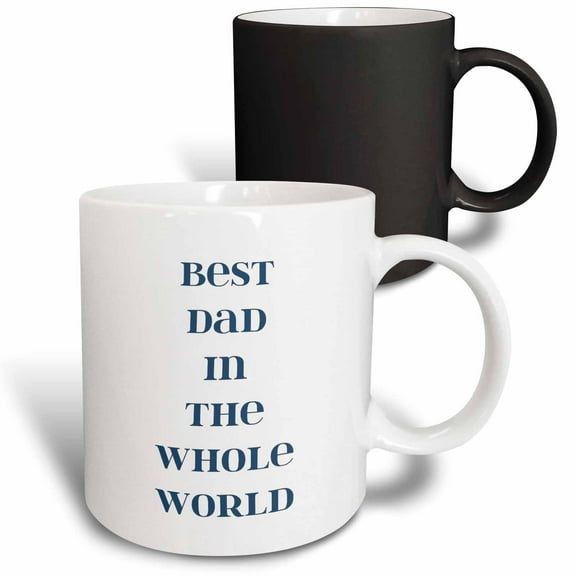 3drose, Best Dad in the World - Fathers Day - Words, 11oz Magic Transforming Mug