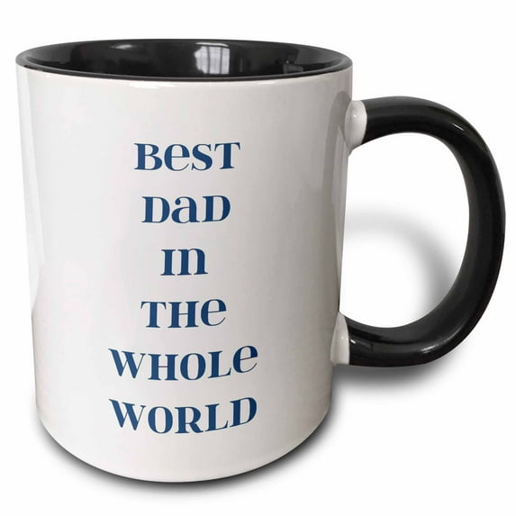 3drose, Best Dad in the World - Fathers Day - Words, 11oz Two-tone Black Mug