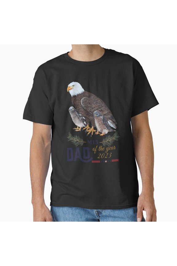 Best Dad Of The Year Bald Eagle Art Fathers Day Graphic Unisex T-Shirt up to Size 5XL