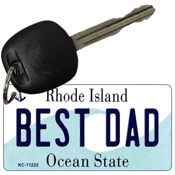 Best Dad Rhode Island License Plate Tag Novelty Key Chain KC-11222 3" x 1.5" Key Chain (KC)