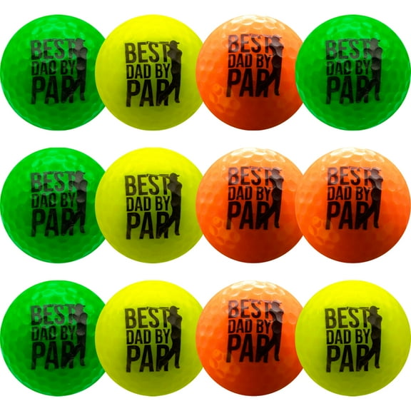 Best Dad by Par Golf Balls  12 Pack Father's Day Gift