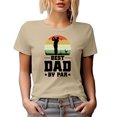 thumbnail image 1 of Best Dad by Par, Retro Swinging Golfer, Golfing Father's Day, Tan T-Shirt, Large, 1 of 5