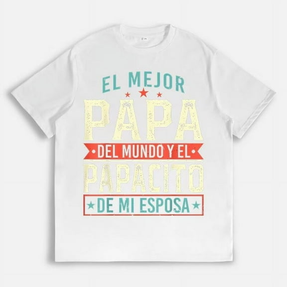 Spanish-English 'Top Dad' Graphic Tee – Unisex Dual-Language Breathable Casual Shirt Tops Size（S-5XL)