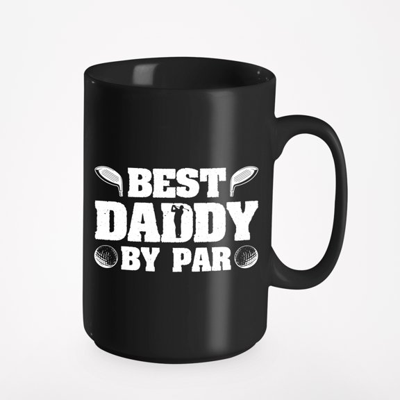 Best Daddy by Par, Golfer Father - Father's Day, Black 15oz Ceramic Mug