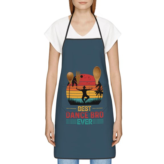 Best Dance Bro Ever Apron, Inspirational Gifts for Men Women, Funny Apron, Chef Bib with Pockets, Waterproof Work Apron for BBQ Kitchen Crafting Gardening