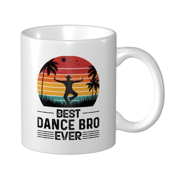 Best Dance Bro Ever Ceramic Coffee Mug, Funny Tea Cup - Motivational Inspirational Gift for Men & Women - Sarcastic Office Mug for Friend, Coworker, Family