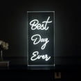 thumbnail image 1 of Best Day Ever 11.75" X 23.63" Contemporary Glam Acrylic Box USB Operated LED Neon Light, White, 1 of 7