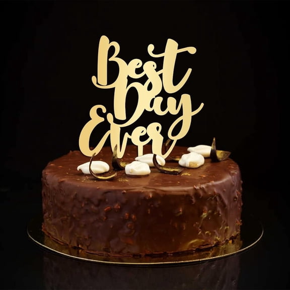 Best Day Ever Cake Toppers Gold Mr & Mrs Cake Toppers Custom Silhouette Romantic Bride And Groom Cake Toppers For Wedding Engagement Wedding Decorations Bridal Shower Gifts For Him/Her