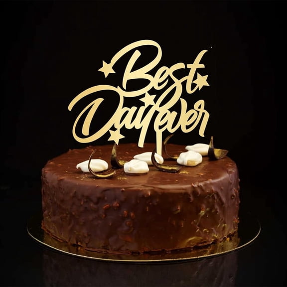 Best Day Ever Cake Toppers Mr And Mrs Rustic Wedding Engagement Cake Topper Gold Silhouette Personalized Rustic Bride And Groom Cake Toppers For Engagement Bride to Be Wedding Decor Wedding Gifts