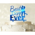 thumbnail image 1 of "Best Day Ever Wedding Cake Topper Personalized Mirror Cake Topper Color Option Available 5""-7"" Inches Wide", 1 of 1