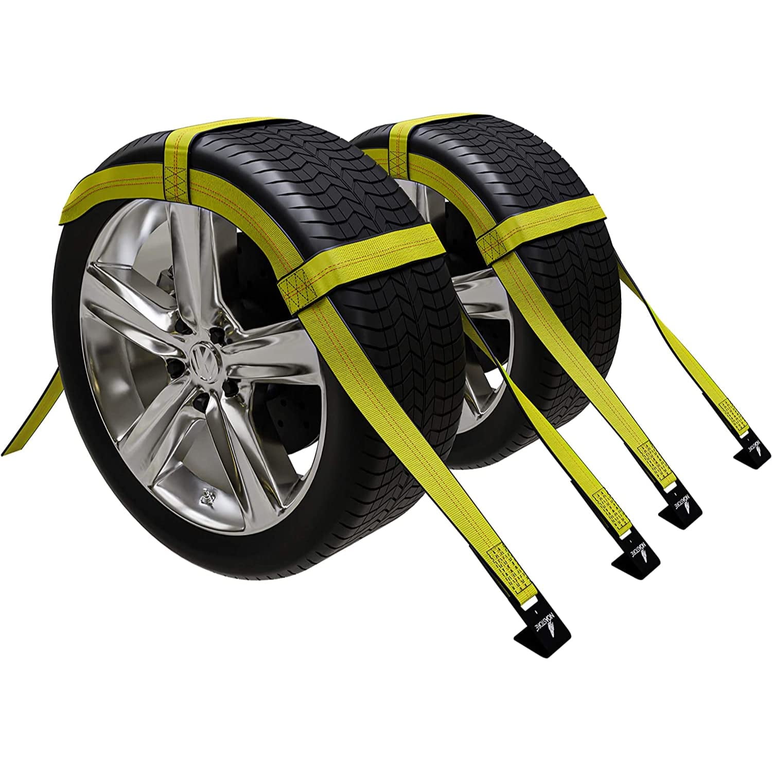 Supporto Ruota Di Scorta Rimorchio TWO (2x) DEMCO Car Basket Straps Adjustable Tow Dolly Wheel Net Rimorchio Portamoto - Foto 11