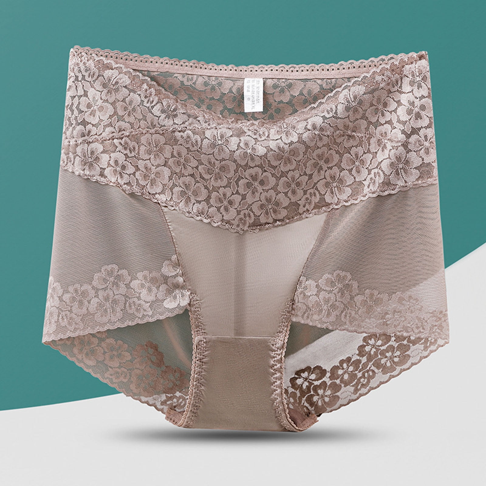 Best Deals of the Week: Ladies Underwear Panties, Blumer de Algodon para Mujer, Women Solid Color Underwear High Waisted Lace Tight And Breathable Underwear Panties SOPATENOR Coffee XL