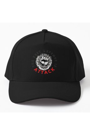 Best Defence Is Attack Baseball Hat, Strategic Action Statement Graphic Design, Classic Cap