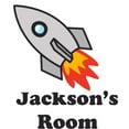 thumbnail image 1 of Best Design Personalized Name Custom Names Colorful Rocket Ship Rocket Ships Missile Fly Airplane Plane Spaceship Space Boys Boy Kids Wall Decals Decal Sticker Stickers Walls Bedroom Size (40x20 inch), 1 of 1
