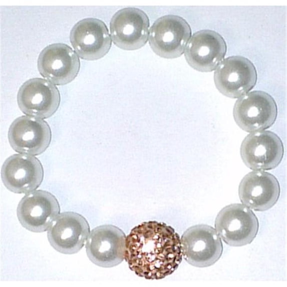 Best Desu 17773C Swarovski Elements Crystal Pearl Bracelet - Champagne