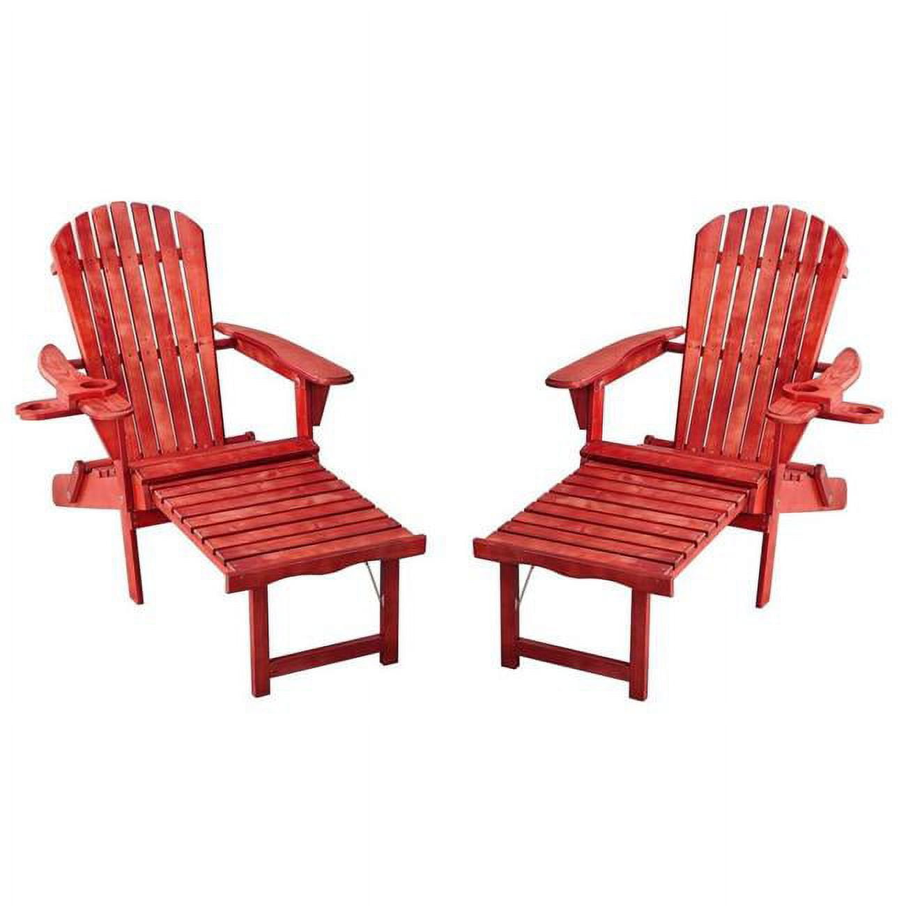 Best Desu Oceanic Collection Adirondack Chaise Lounge Chair Foldable, cup and glass holder