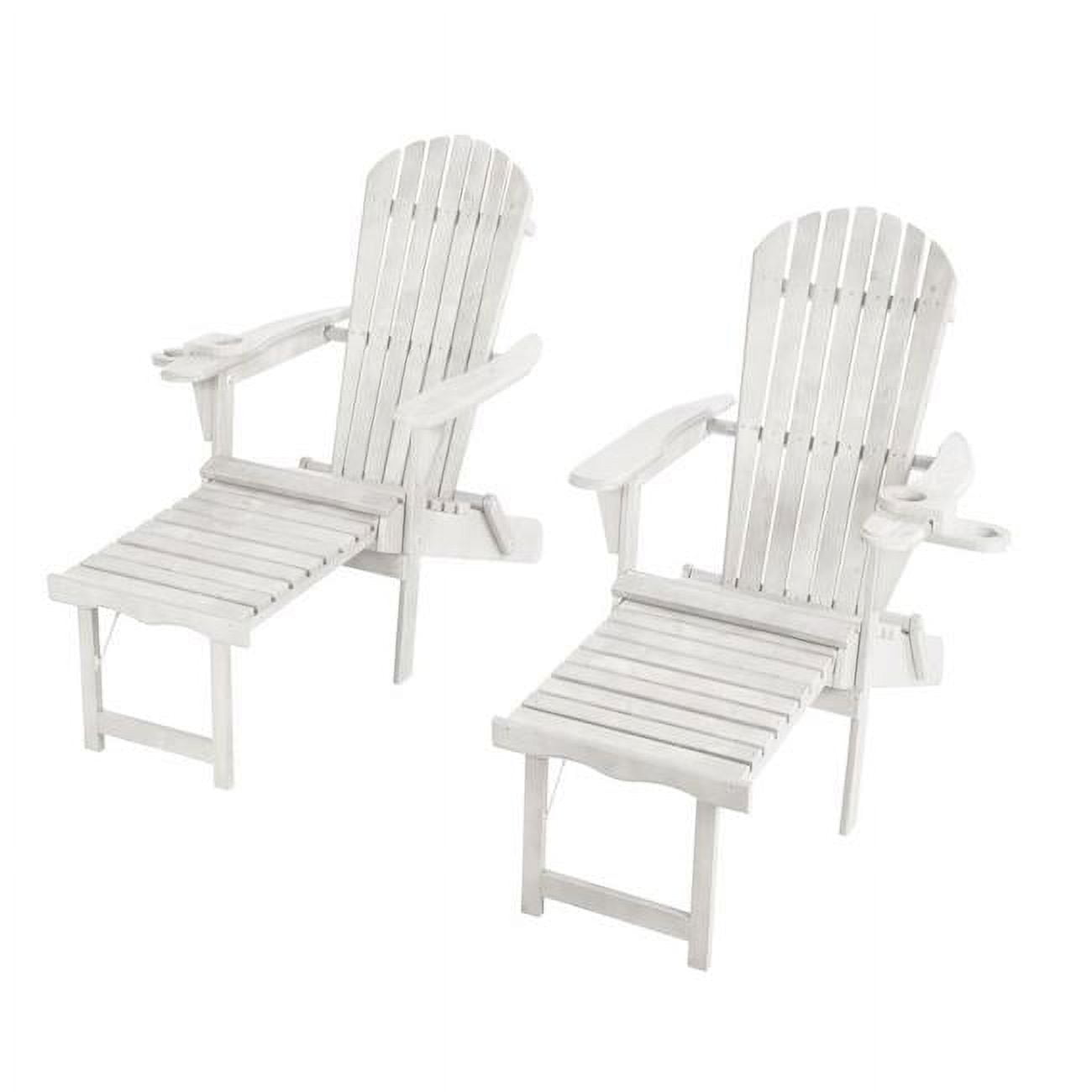 Best Desu Oceanic Collection Adirondack Chaise Lounge Chair Foldable, cup and glass holder