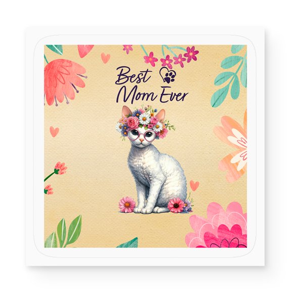 Best Devon Rex Mom Ever Happy Mother's Day Vinyl Sticker Cat Lover Kitten Owner Gifts Waterproof Decal Art Decor - 02002