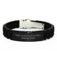 thumbnail image 1 of Best Director Gifts, Highly skilled and intelligent, Appreciation Birthday Black Glidelock Clasp Bracelet for Director, Men, Women, Friends, Coworkers, 1 of 4