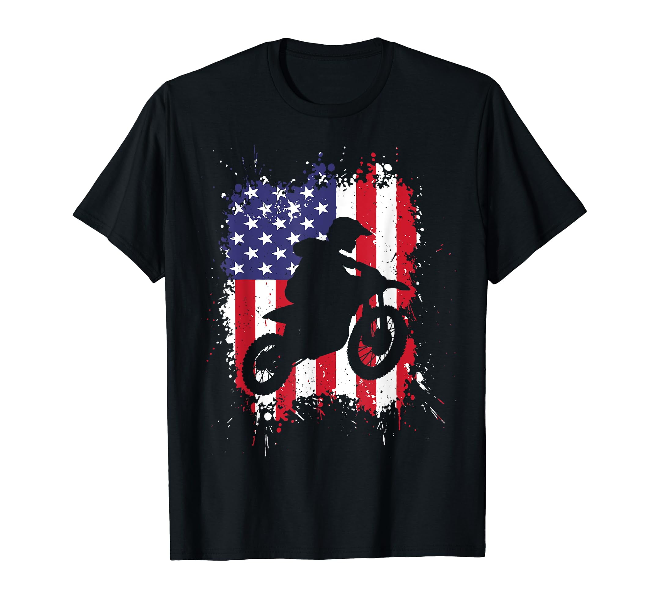 Best Dirt Bike For Men Boys Dirtbike Racing US Flag Biker T-Shirt ...