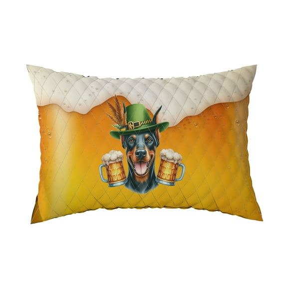Best Doberman Pinscher Dad Proud Beer Lover Happy Oktoberfest Quilt Pillowcase Doberman Dog Lover Gifts Throw Pillow Cover Bed Home Decor - 02016