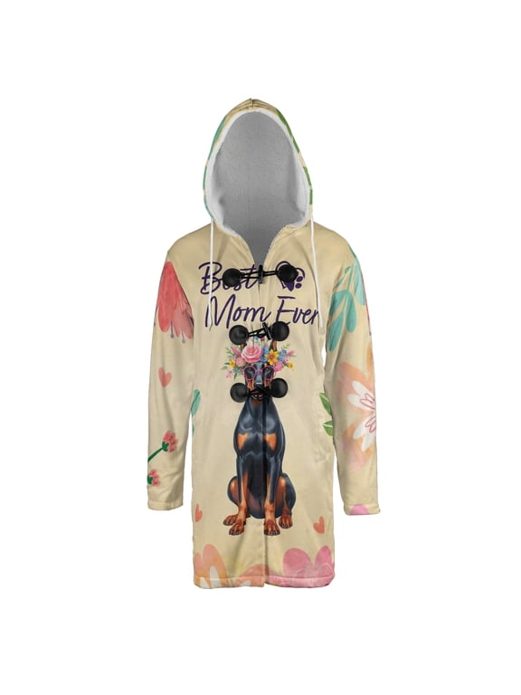 Best Doberman Pinscher Mom Ever Happy Mother's Day All Over Print 3D Hooded Duffle Toggle Coat Doberman Dog Lover Gifts - 02002