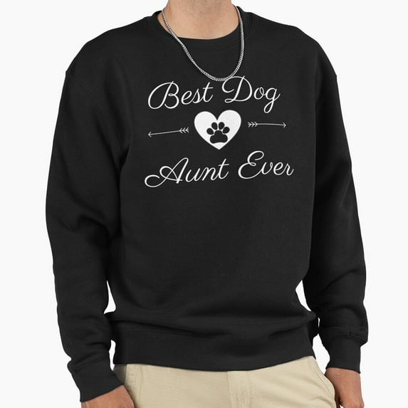 Best Dog Aunt Ever Christmas Holiday Graphic Unisex Sweatshirt Retro Vintage Text G24969, Up to Size 5XL
