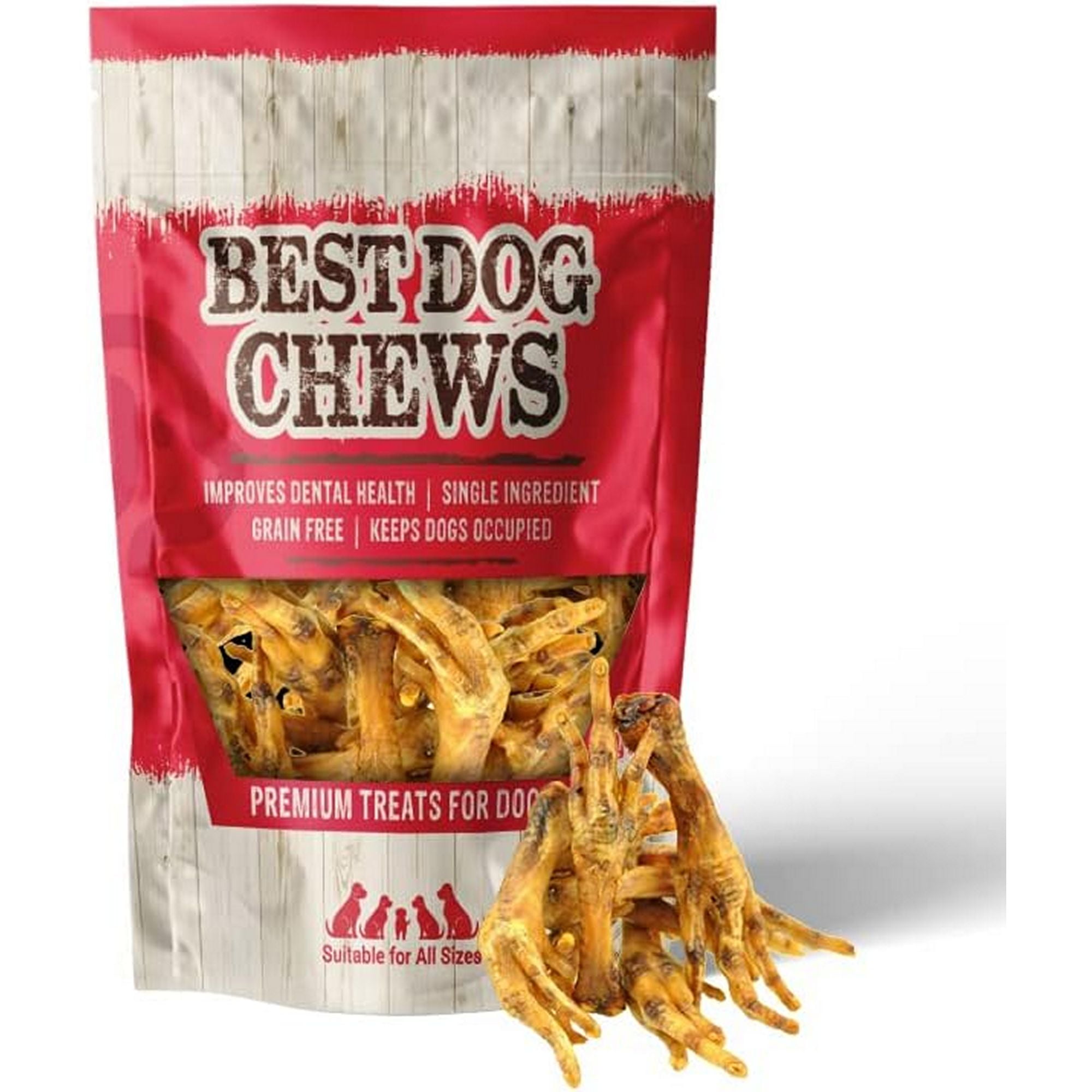 Best Dog Chews Premium Chicken Feet Dog Chews (No Claws) 5 Inches