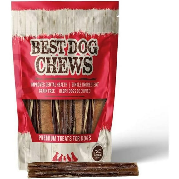 Best Dog Chews - Jumbo Bully Sticks (6") 3-Count - Natural, Odor-Free, Long-Lasting Chew - Supports Joint & Dental Health - Ideal for All Breeds