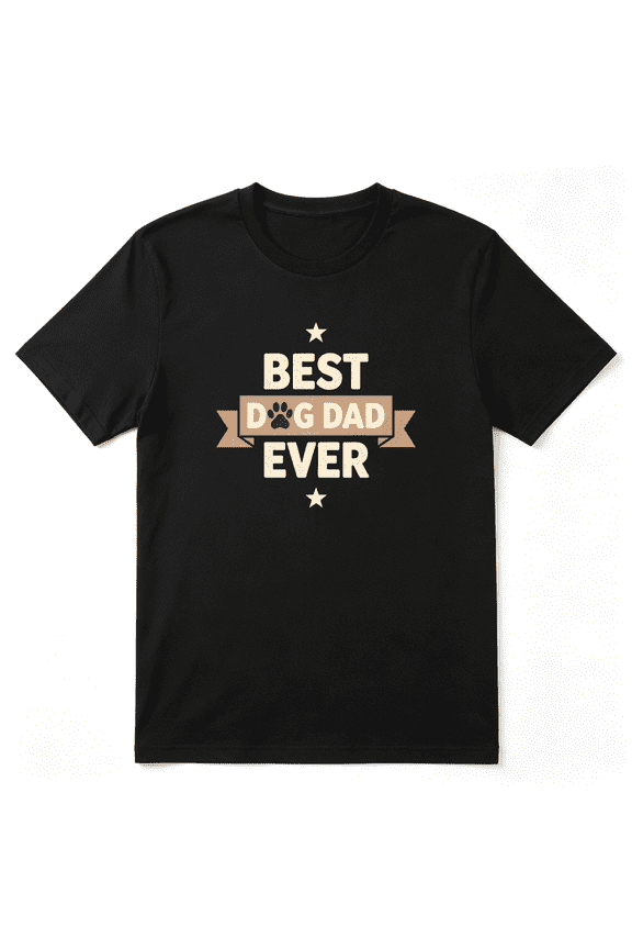Best Dog Dad Ever Appreciation Retro Graphic Tee for Men, Dog Lover Father's Day Gift Cotton Short Sleeves T-Shirt