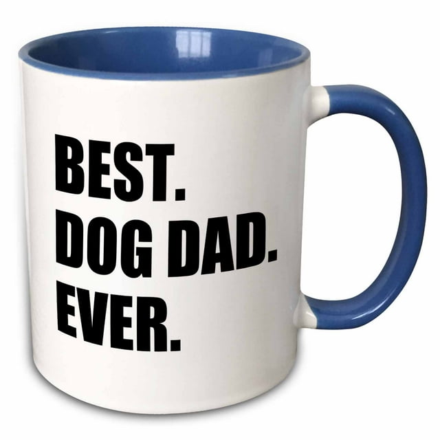 Best Dog Dad Ever - fun pet owner gifts for him - animal lover text 15oz Two-Tone Blue Mug mug-184992-11