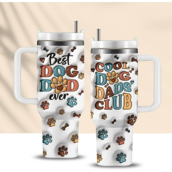 Best Dog Dad Gifts - Cool Dog Dads Club Funny Birthday Gift for Dog Lovers Men Coffee Mug, Gag Gifts for New Puppy Baby Owner, Dog Owner Gift for Dad, Fur Daddy, Pet Dad Fathers Day Gift Tumbler 40 oz