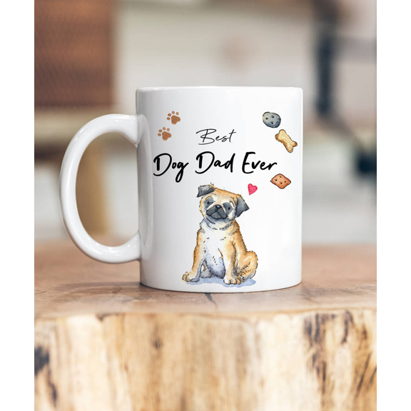 Best Dog Dad Pug Ceramic Mug