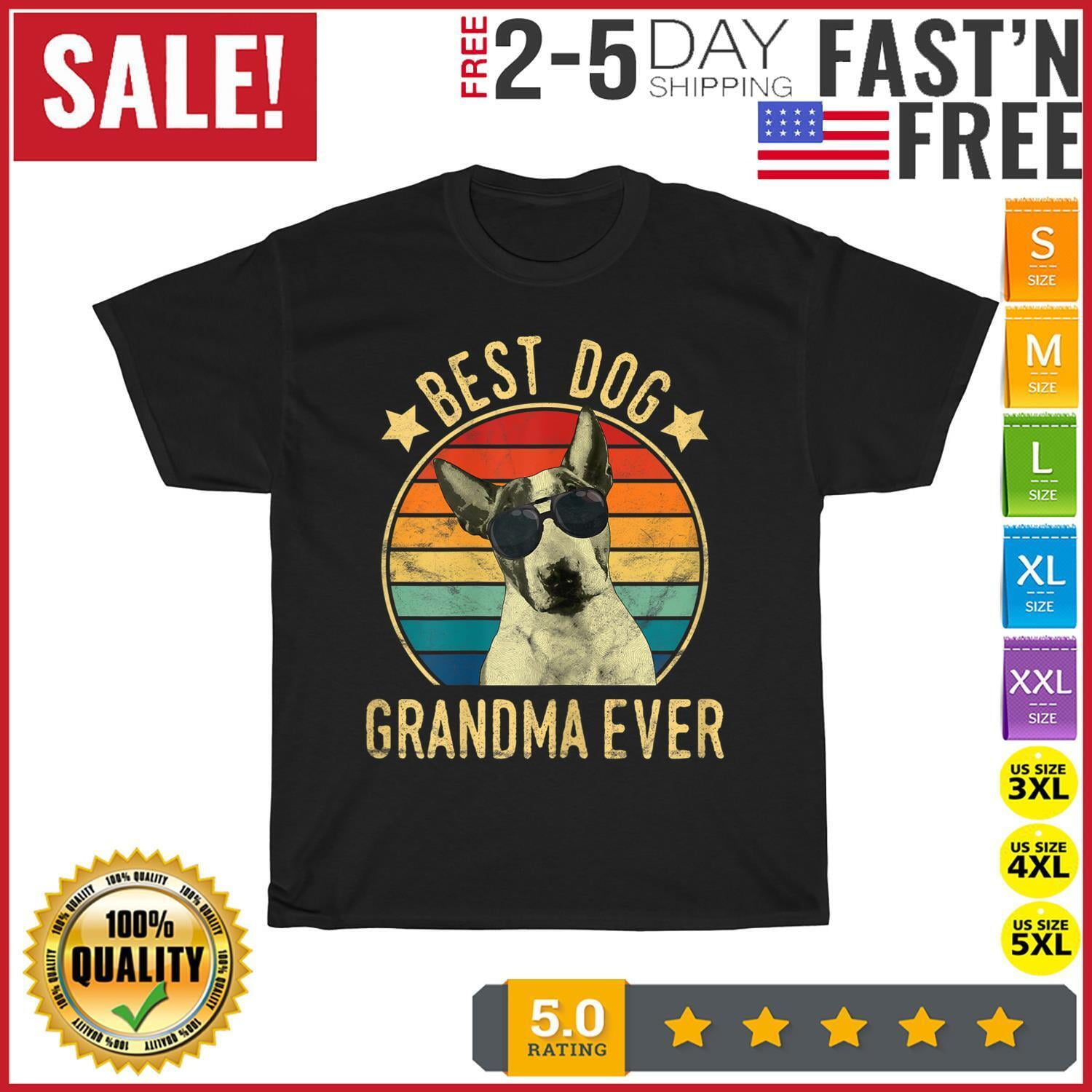 Best Dog Grandma Ever Bull Terrier Mother's Day Vintage T Shirt Men