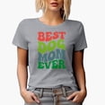 thumbnail image 1 of Best Dog Mom Ever, Groovy Retro Wavy Text Merch Gift, Heather Grey T-Shirt, XL, 1 of 5
