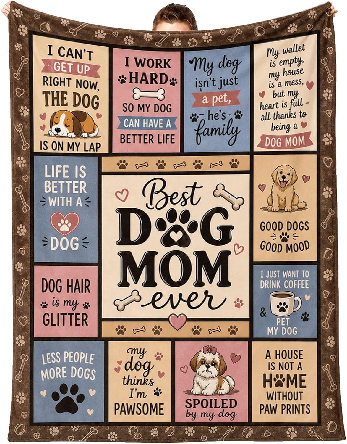 Best Dog Mom Ever Throw Blanket for Dog Lovers - Walmart.com