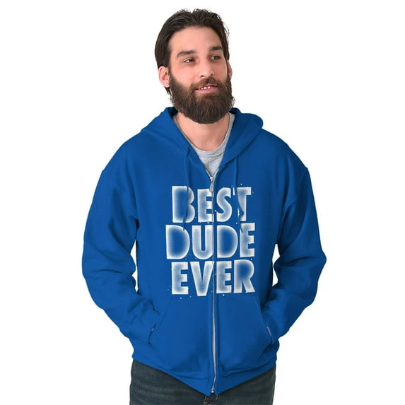 Best Dude Ever BFF Friendship Friend Men's Big & Tall Graphic Zip Up Hoodie Brisco Brands 2X
