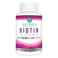 thumbnail image 1 of Best Earth Naturals Biotin 10,000, Dietary Supplement, Hair, Skin, Nail and Lash Support, 30 Count, 1 of 12