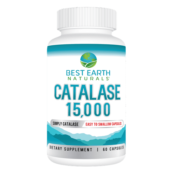 Best Earth Naturals, Catalase 15,000 Pure Catalase Anti-Aging Support Antioxidant Enzyme 60 Count