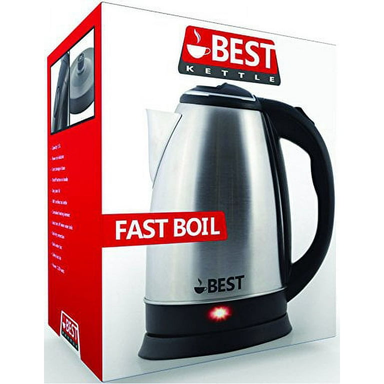 Best Electric Tea Cordless Kettle with Rapid Boil Technology, 2.0 Liter,  Brushed Nickel Stainless Steel Finish 