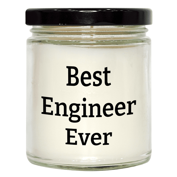 Best Engineer Ever 9oz Vanilla Soy Candle, Funny Quote Gift for Engineer's Birthday