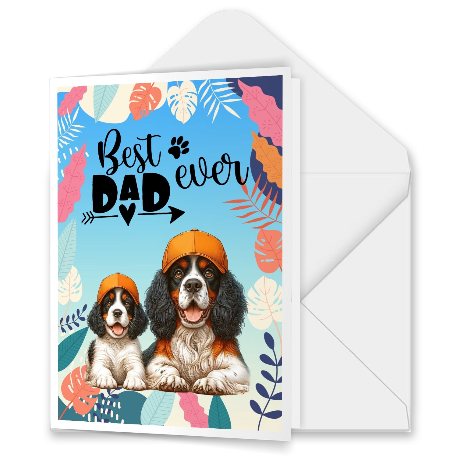 Springer Dad Best English Springer Spaniel Dad Ever Happy Father's Day 5x7in Folded ...