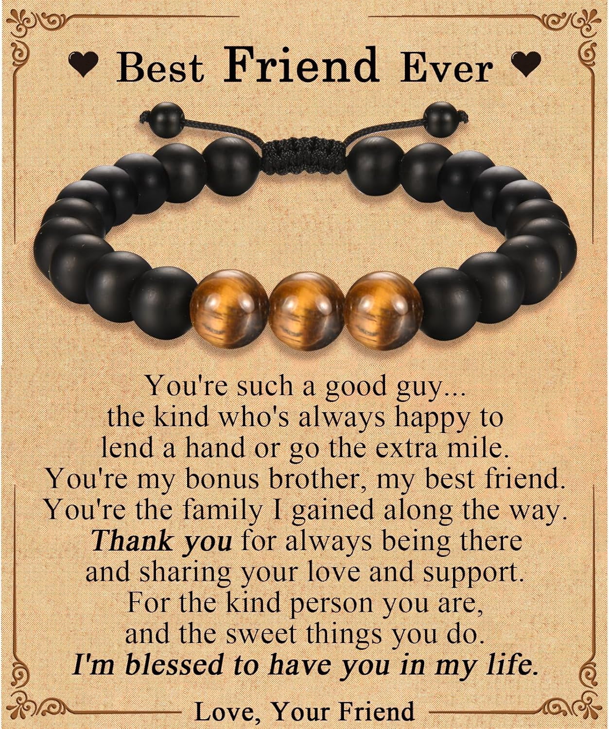 Tiger Eye Stone Bracelet For Men - Father's Day Gift For Dad, Son, Grandfather, Graduation, Birthday - View #10