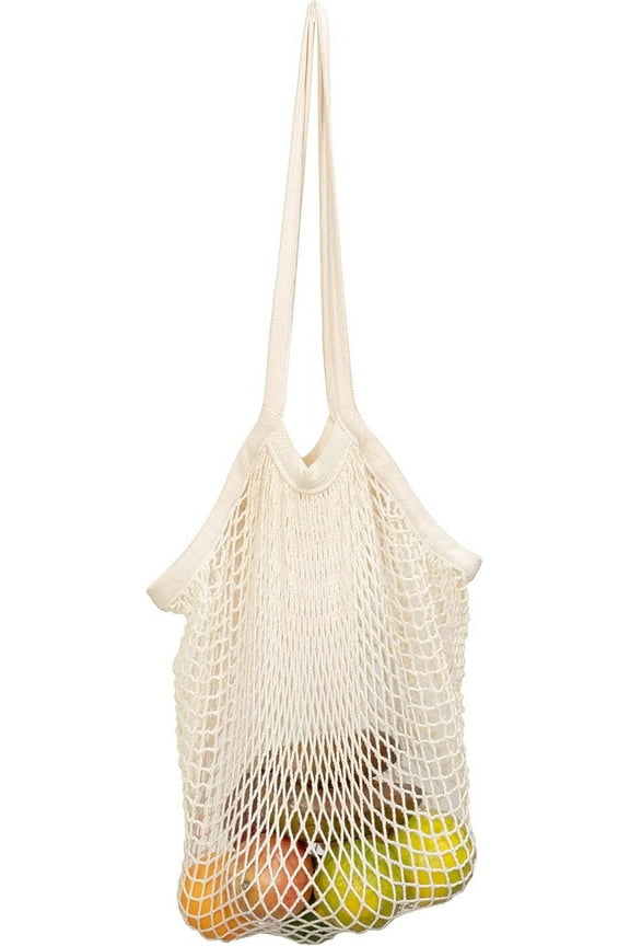 Best Farmers Market Bags,Sturdy Organic Cotton Mesh Tote for Grocery, Beach, Produce, Fruit & Vegetable Storage,Lightweight Fish Net Bag (1 Bag)