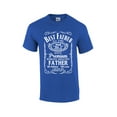 thumbnail image 1 of Best Father of All Time Whiskey Label Short Sleeve Men's Fathers Day T-shirt Graphic Tee-Heather Royal-xl, 1 of 4