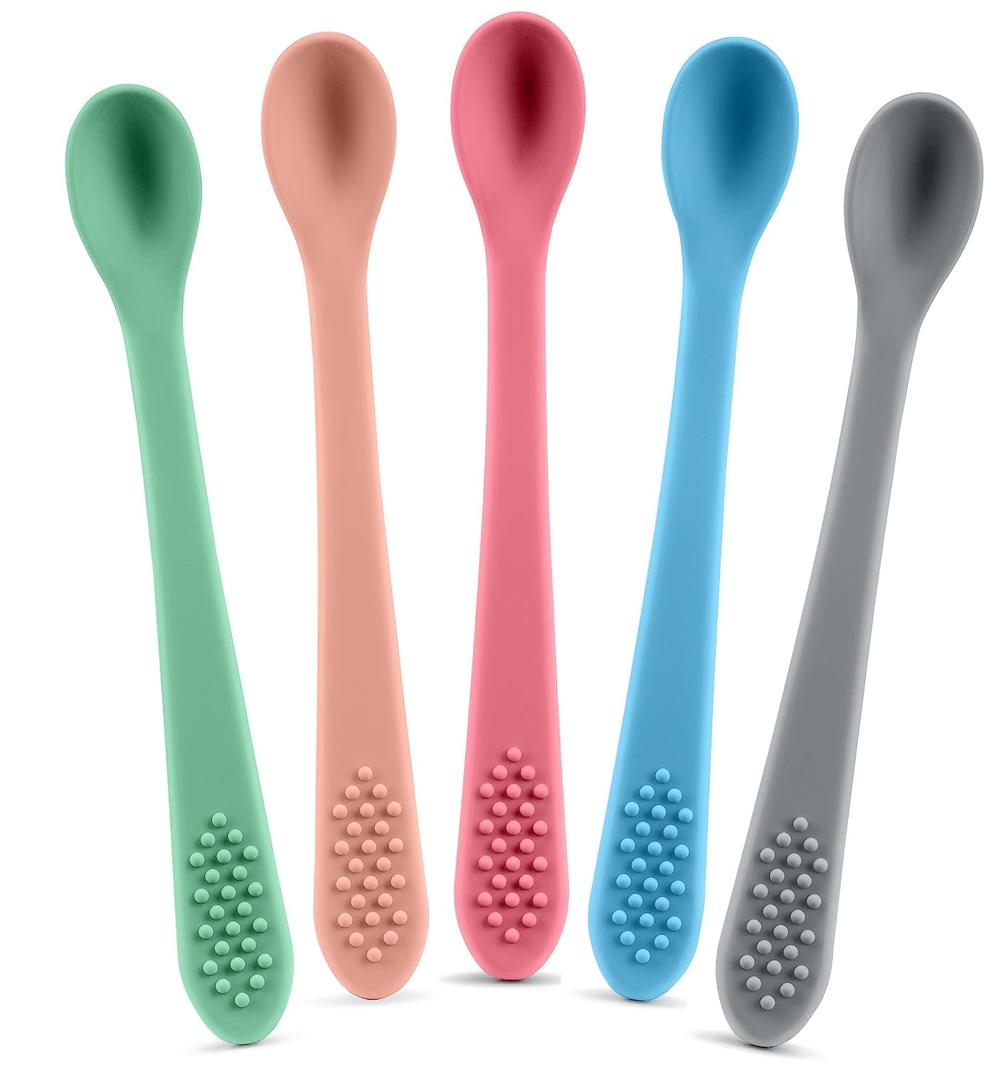 Baby's First Feeding Spoons 2-Pack - Soft Silicone With Travel Case