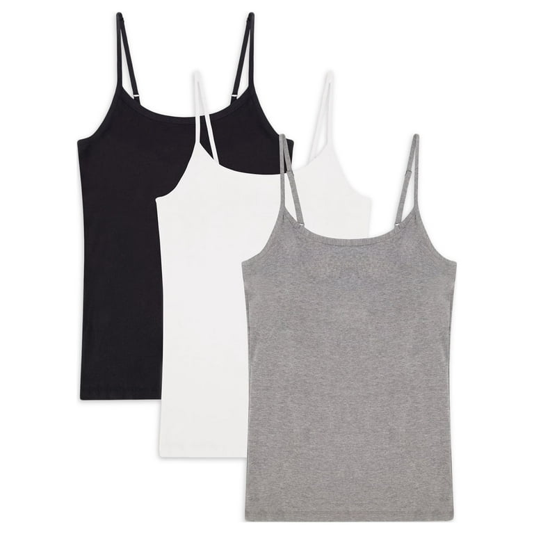 Xelky Womens V Neck Camisole Lightweight Tank Tops Adjustable Spaghetti  Strap Undershirts Stretch Soft Plain cami 4 Pack Black/Gray/Navy/Wine Red S  at  Women's Clothing store