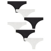 Best Fitting Panty Cotton Spandex Breathable Super Soft Stretchy Thong Panty (Women's) 6 Pack